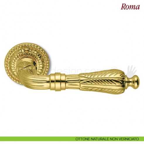 Maniglia per porta Roma Antologhia senza molla ottone naturale non verniciato