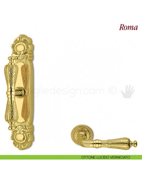 Maniglia per finestra cremonese Roma Antologhia ottone lucido verniciato