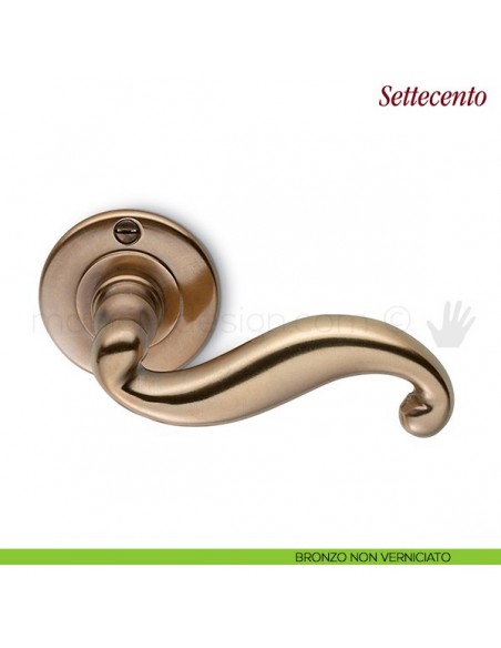 Maniglia per porta Settecento Antologhia senza molla bronzo non verniciato