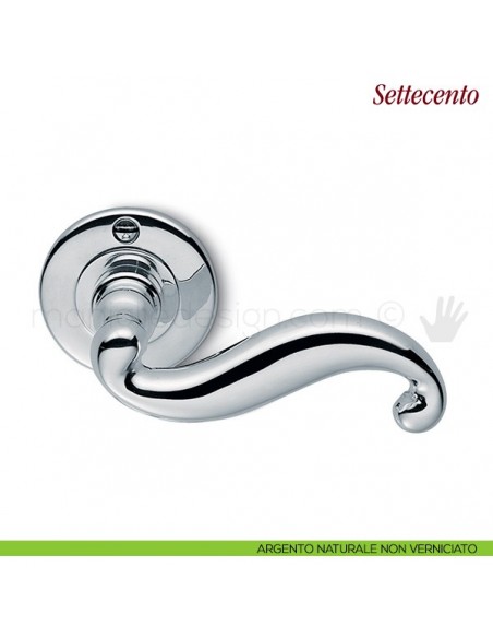 Maniglia per porta Settecento Antologhia senza molla argento naturale non verniciato