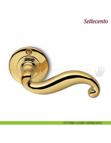 Maniglia per porta Settecento Antologhia senza molla ottone lucido verniciato