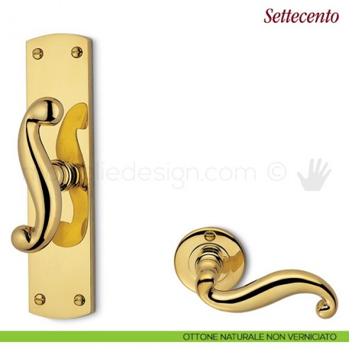 Maniglia per finestra cremonese Settecento Antologhia ottone naturale non verniciato