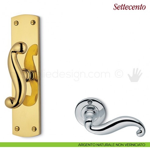 Maniglia per finestra cremonese Settecento Antologhia argento naturale non verniciato