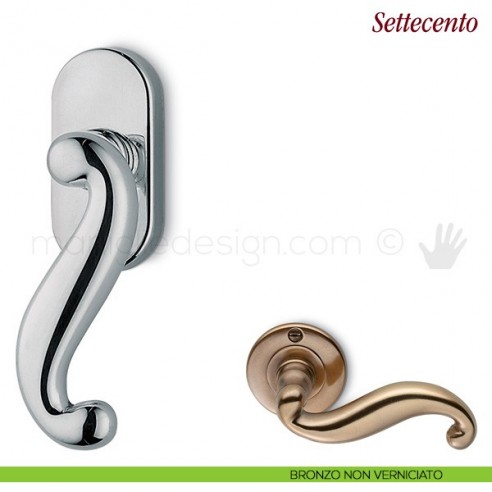 Maniglia per finestra martellina DK Settecento Antologhia bronzo non verniciato