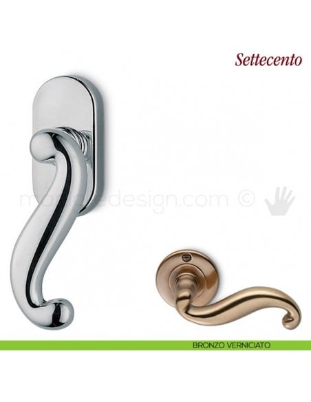 Maniglia per finestra martellina DK Settecento Antologhia bronzo verniciato