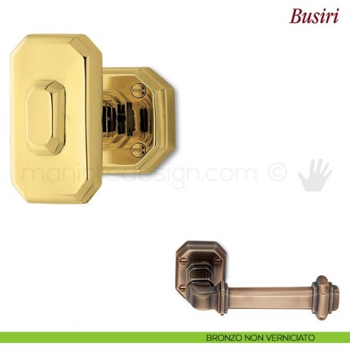 Pomello per porta Busiri girevole Antologhia con molla bronzo non verniciato