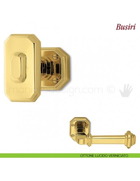 Pomello per porta Busiri girevole Antologhia con molla ottone lucido verniciato