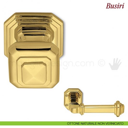Pomello per porta Busiri fisso Antologhia ottone naturale non verniciato