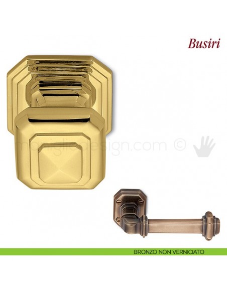 Pomello per porta Busiri fisso Antologhia bronzo non verniciato