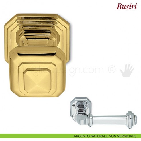 Pomello per porta Busiri fisso Antologhia argento naturale non verniciato