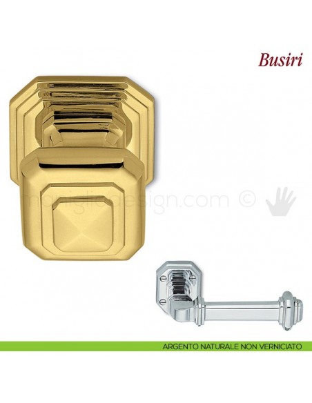 Pomello per porta Busiri fisso Antologhia argento naturale non verniciato