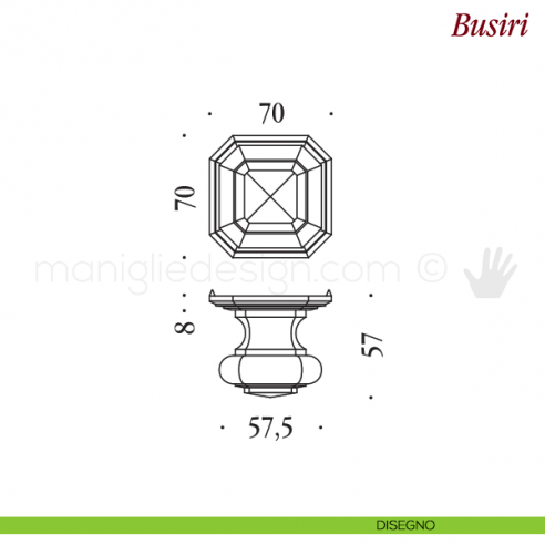 Pomello per porta Busiri fisso Antologhia disegno