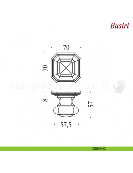 Pomello per porta Busiri fisso Antologhia disegno