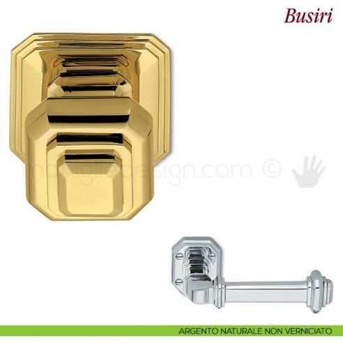Pomello per porta Busiri fisso Antologhia argento naturale non verniciato