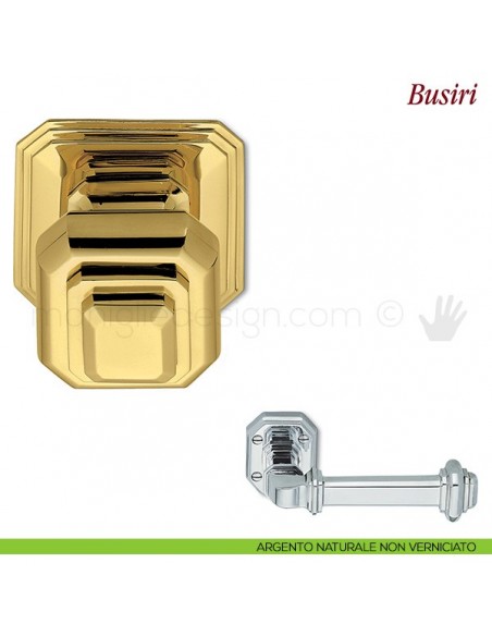 Pomello per porta Busiri fisso Antologhia argento naturale non verniciato