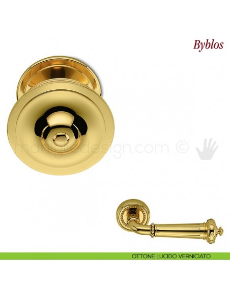 Pomello per porta Byblos fisso Antologhia ottone lucido verniciato