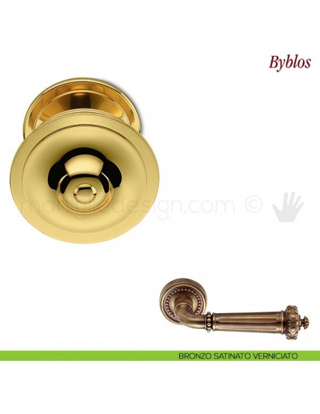 Pomello per porta Byblos fisso Antologhia bronzo satinato verniciato