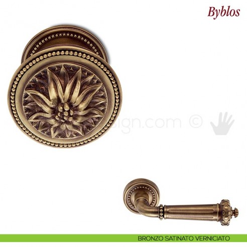 Pomello per porta Byblos fisso Antologhia bronzo satinato verniciato