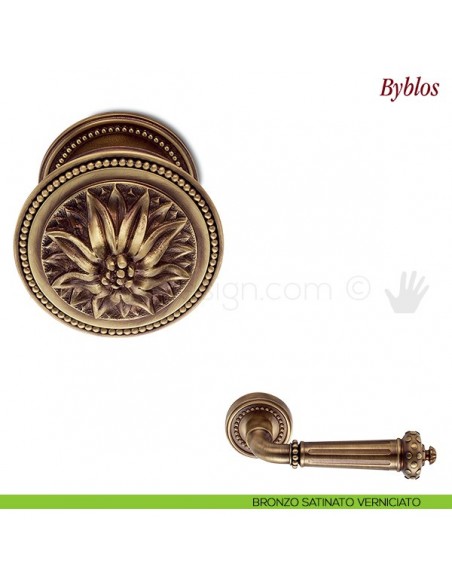 Pomello per porta Byblos fisso Antologhia bronzo satinato verniciato