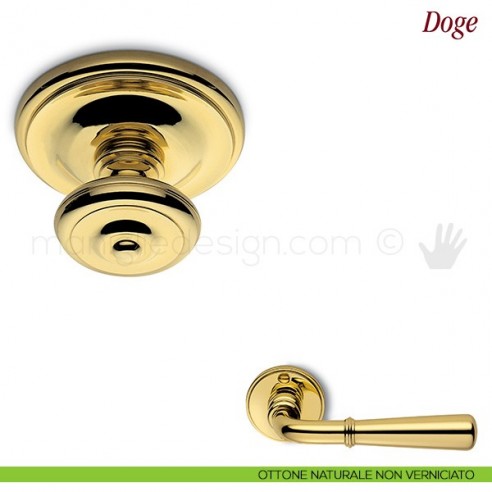 Pomello per porta Doge fisso Antologhia ottone naturale non verniciato