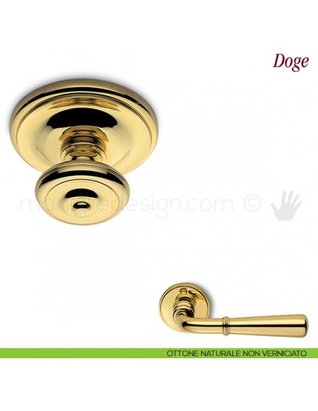 Pomello per porta Doge fisso Antologhia ottone naturale non verniciato