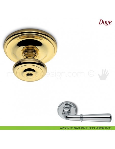 Pomello per porta Doge fisso Antologhia argento naturale non verniciato