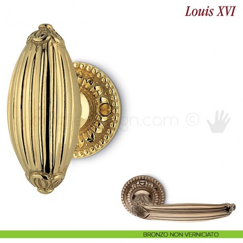 Pomello per porta Louis XVI girevole Antologhia senza molla bronzo non verniciato