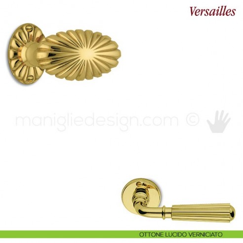 Pomello per porta Versailles girevole Antologhia senza molla ottone lucido verniciato