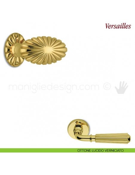 Pomello per porta Versailles girevole Antologhia senza molla ottone lucido verniciato