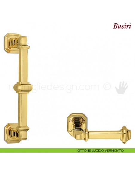 Maniglione per porta Busiri Antologhia ottone lucido verniciato
