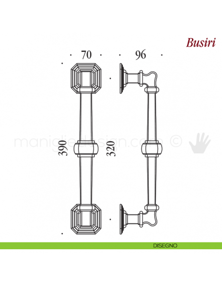 Maniglione per porta Busiri Antologhia disegno