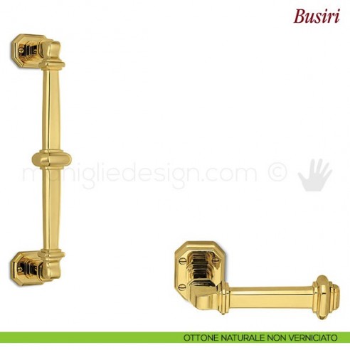 Maniglione per porta Busiri Antologhia ottone naturale non verniciato