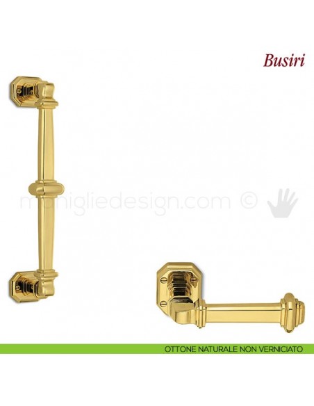 Maniglione per porta Busiri Antologhia ottone naturale non verniciato
