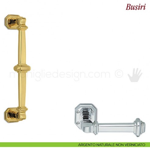 Maniglione per porta Busiri Antologhia argento naturale non verniciato