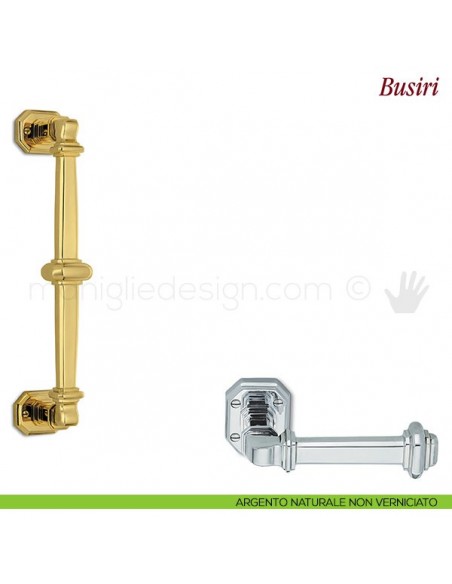Maniglione per porta Busiri Antologhia argento naturale non verniciato