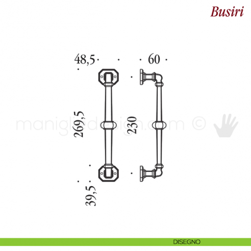 Maniglione per porta Busiri Antologhia disegno