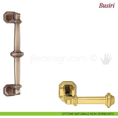 Maniglione per porta Busiri Antologhia ottone naturale non verniciato