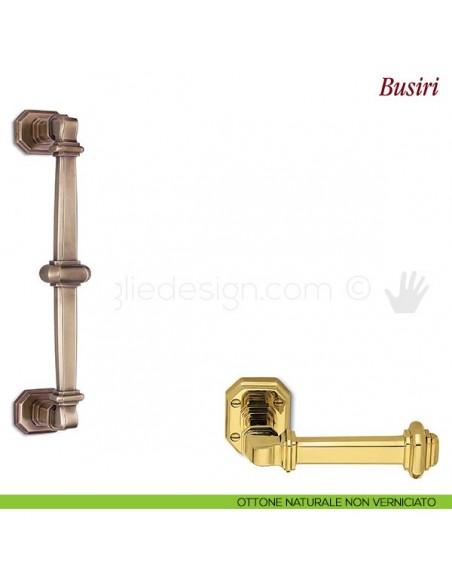 Maniglione per porta Busiri Antologhia ottone naturale non verniciato