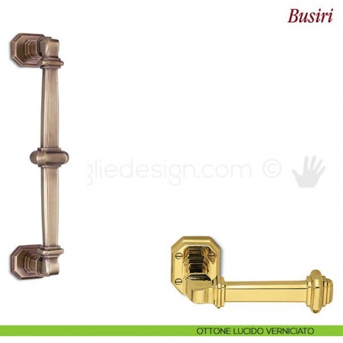 Maniglione per porta Busiri Antologhia ottone lucido verniciato