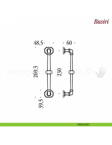 Maniglione per porta Busiri Antologhia disegno