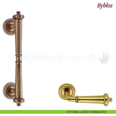 Maniglione per porta Byblos Antologhia ottone lucido verniciato