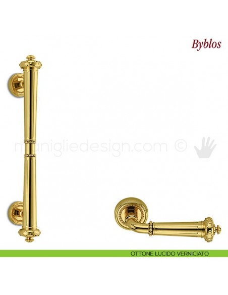 Maniglione per porta Byblos Antologhia ottone lucido verniciato