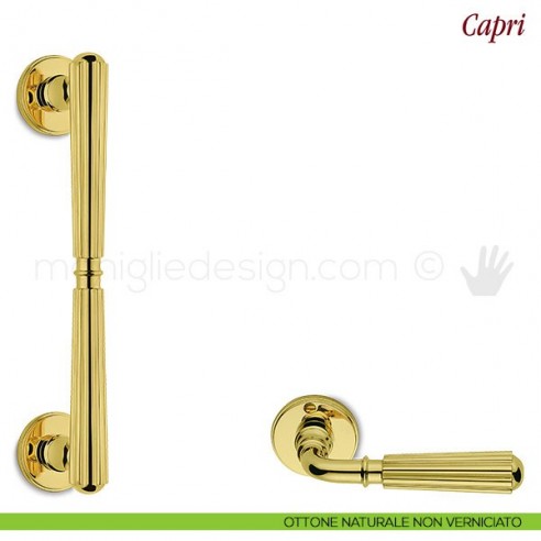 Maniglione per porta Capri Antologhia ottone naturale non verniciato