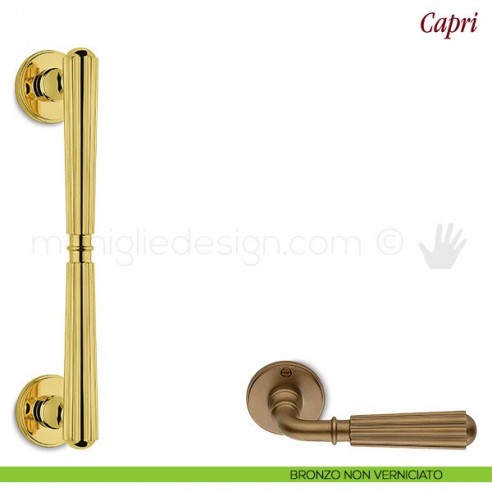 Maniglione per porta Capri Antologhia bronzo non verniciato