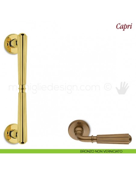 Maniglione per porta Capri Antologhia bronzo non verniciato