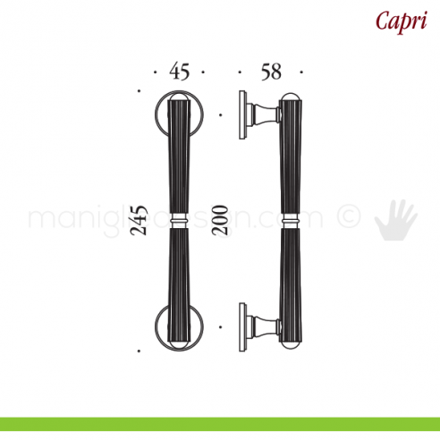 Maniglione per porta Capri Antologhia disegno