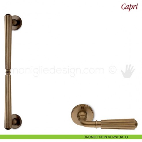 Maniglione per porta Capri Antologhia bronzo non verniciato
