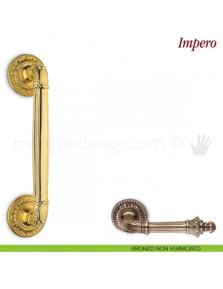 Maniglione per porta Impero Antologhia bronzo non verniciato