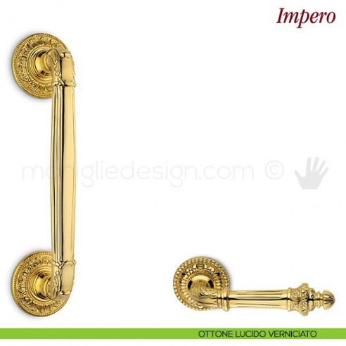 Maniglione per porta Impero Antologhia ottone lucido verniciato