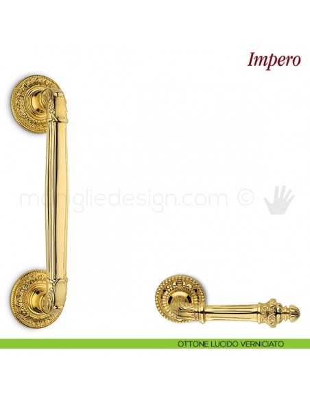 Maniglione per porta Impero Antologhia ottone lucido verniciato